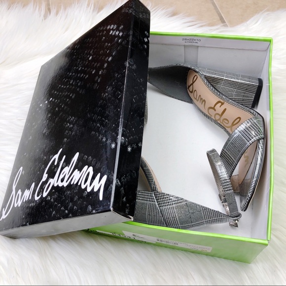 New Sam Edelman Yaro Heels in Pewter Plaid - Picture 13 of 14